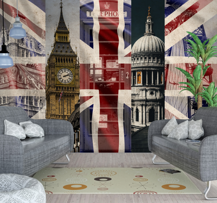 Union Jack London wall mural - TenStickers