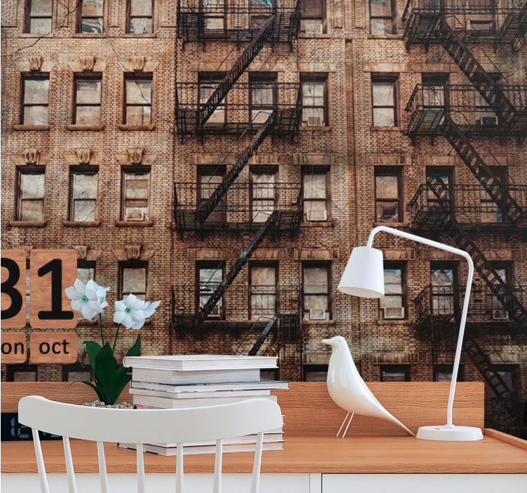 Urban Brick Facade city wall mural - TenStickers