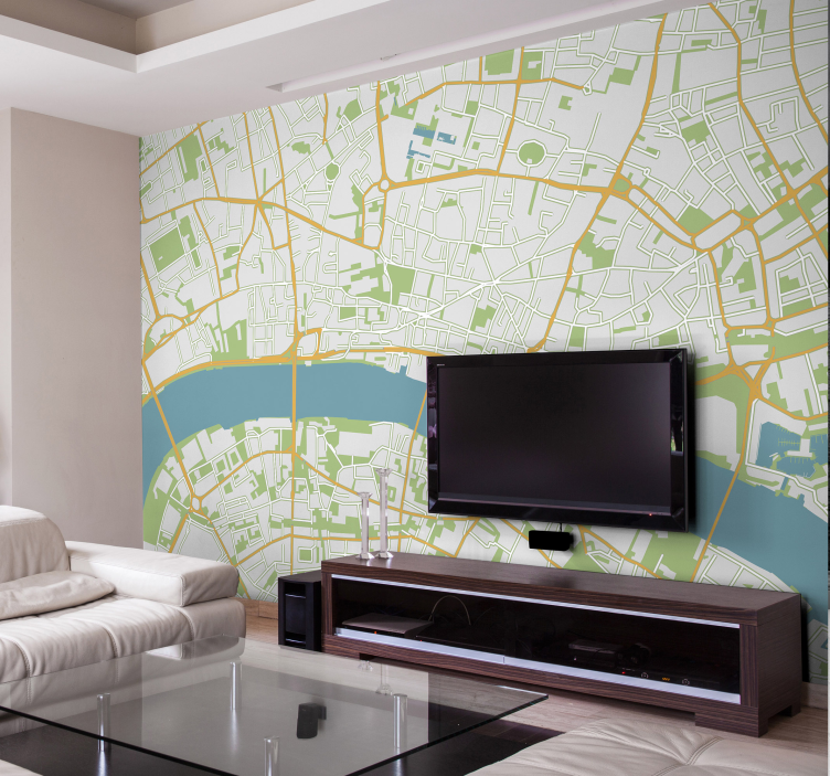 Urban Map Feature london wall mural - TenStickers