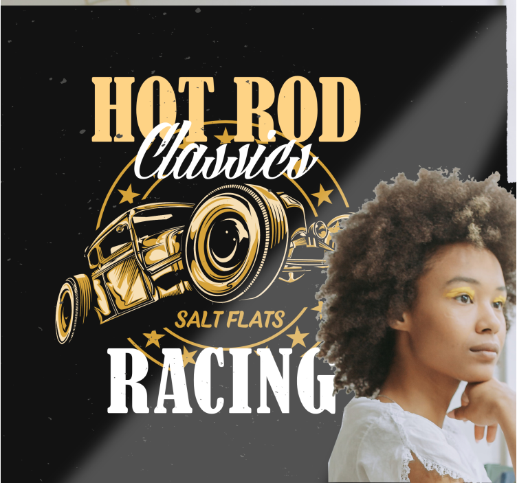 Vehicle mural classic car racing art - TenStickers