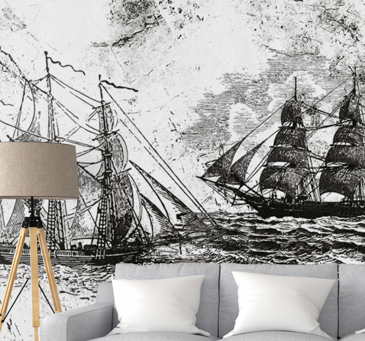 Vehicle mural historic sailing ships art - TenStickers