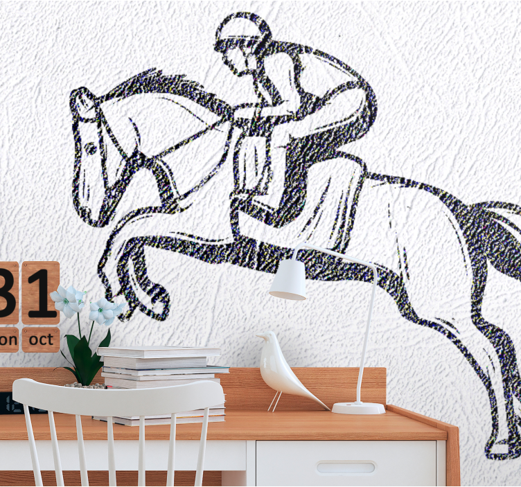 Vehicle mural horse riding jumping scene - TenStickers