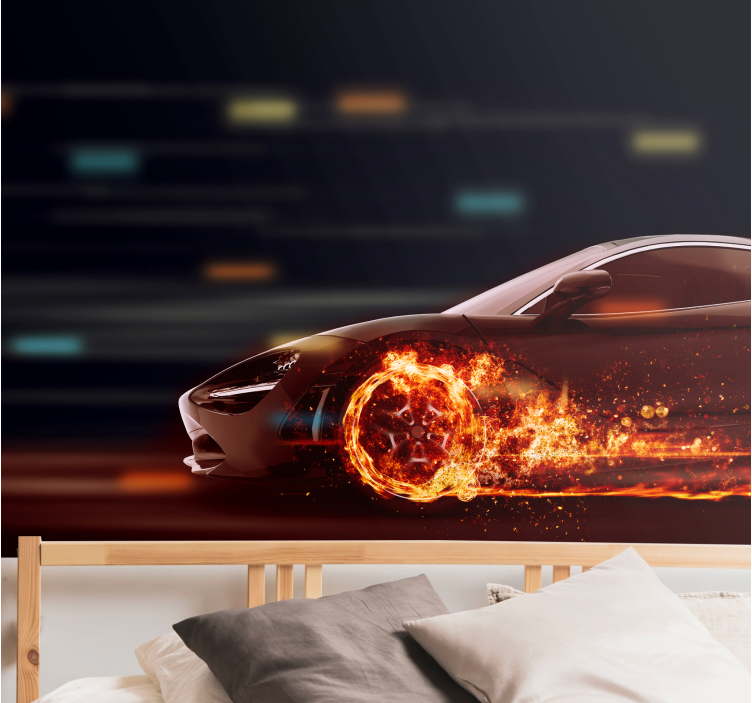 Vehicle mural in dynamic racing motion - TenStickers