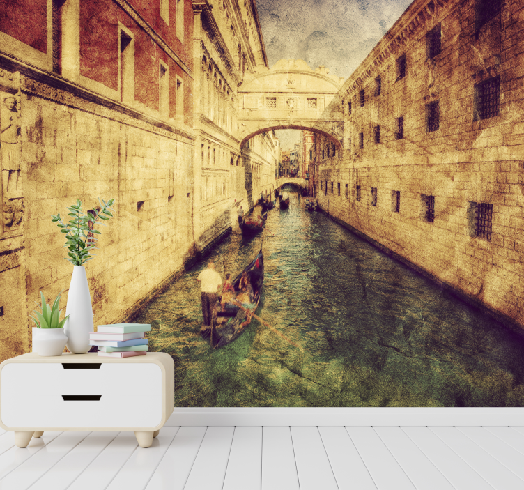Venetian Canal Scene city wall mural - TenStickers