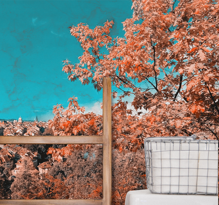 Vibrant autumn landscape landscape mural wallpaper - TenStickers