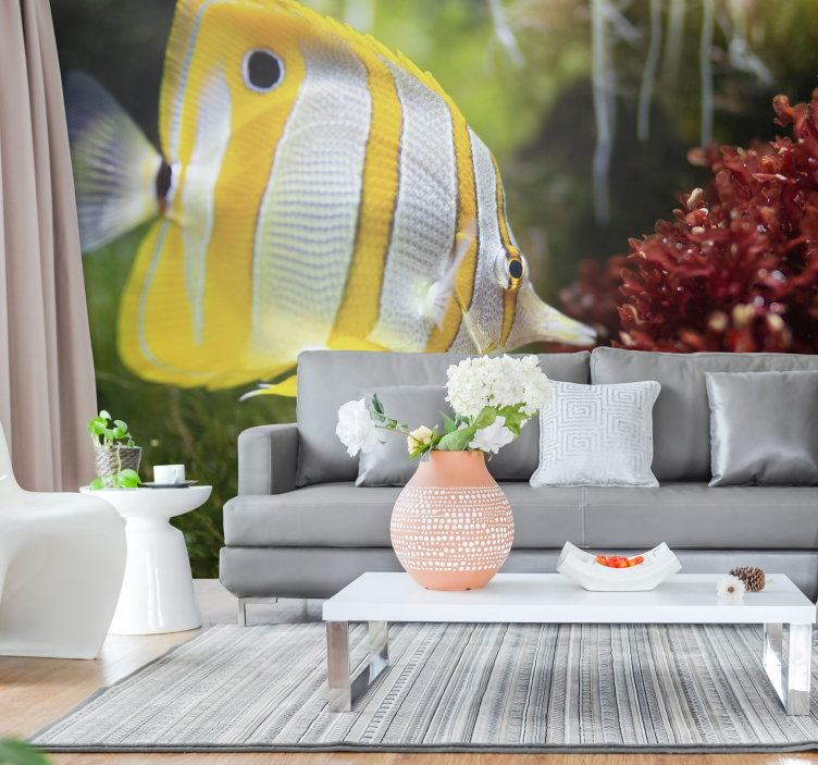 Vibrant Butterfly Fish animal wall mural - TenStickers