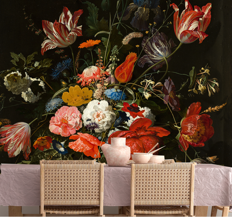 Vibrant Floral Bouquet flower mural - TenStickers