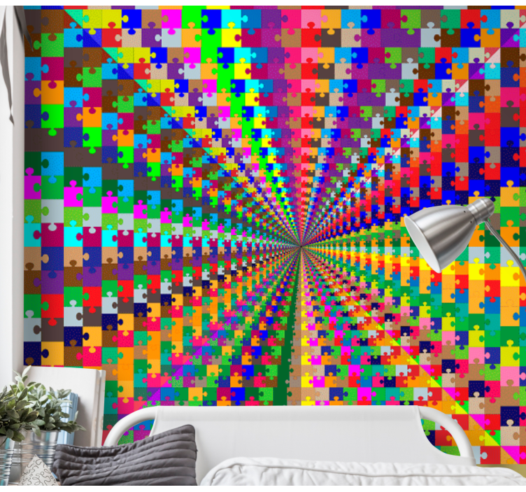 Puzzle explosion 3d wall mural - TenStickers