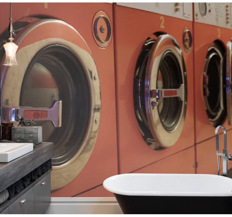 Vintage Laundry Machines vehicle mural - TenStickers