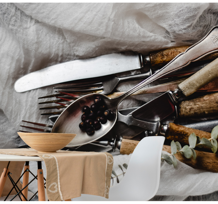 Vintage Utensils Ensemble kitchen mural - TenStickers