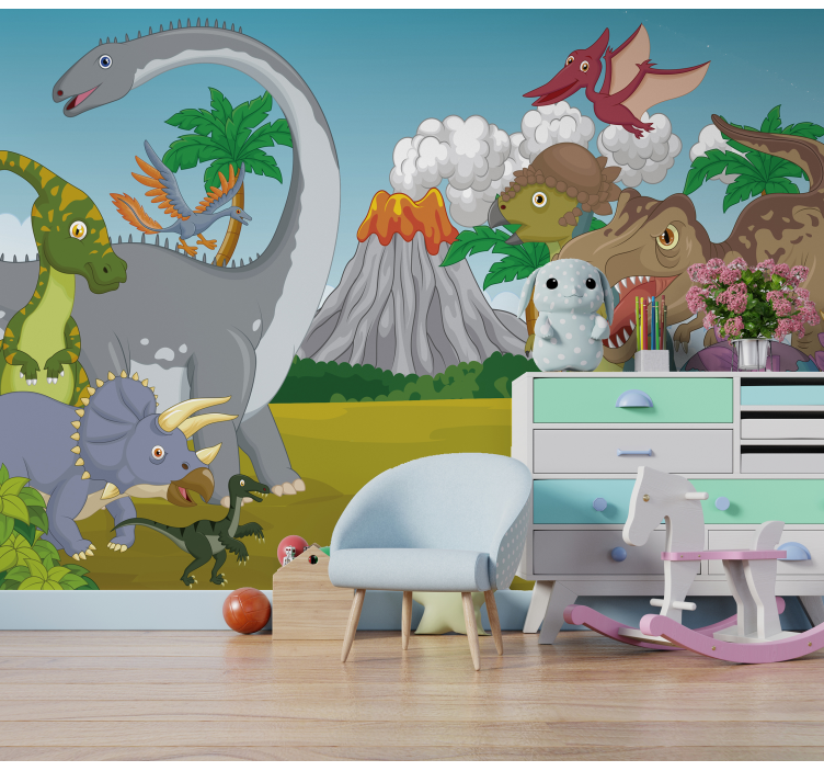 Vulcano dinosaurs Kids Murals - TenStickers