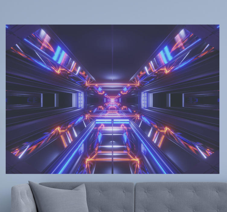 Wall mural 3D tunnel galaxy 3D Wall Mural - TenStickers
