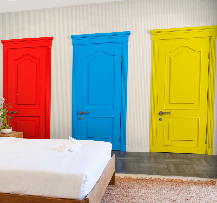 Wall mural colorful door designs - TenStickers