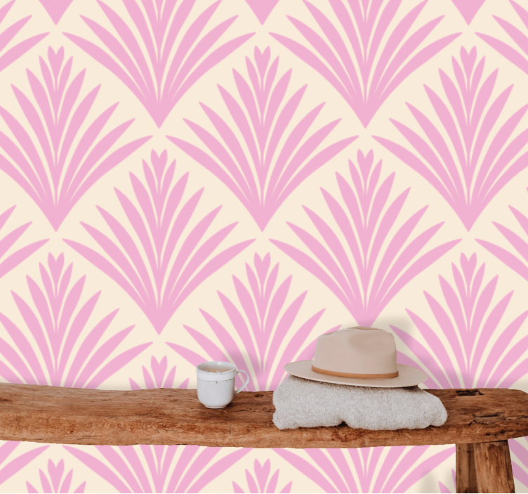 Wall mural stylized palm leaves design - TenStickers
