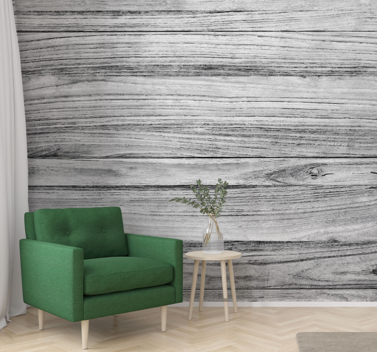 Wall mural wood texture gray color - TenStickers