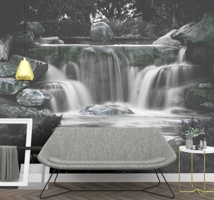 Waterfall mural tranquil waterfall scene - TenStickers