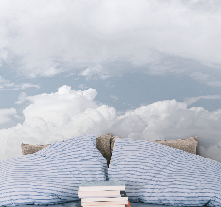 White fluffy clouds Nursery Mural - TenStickers