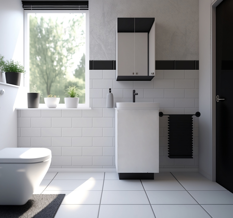 White Tiles photo wall mural - TenStickers