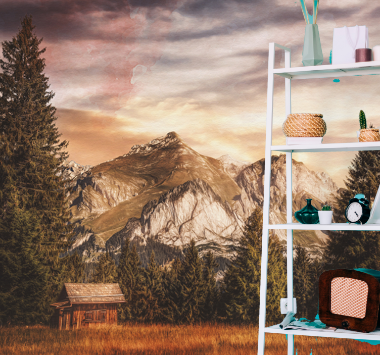 Wilderness Scene mountain wall mural - TenStickers