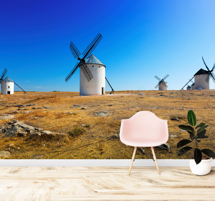 Windmill Landscape landscape mural wallpaper - TenStickers