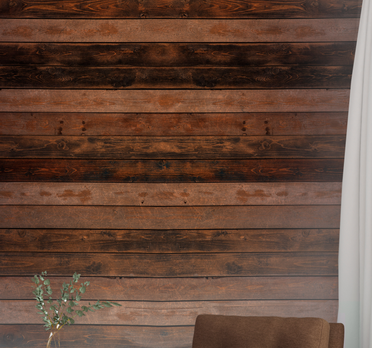 Wood look wallpaper natural timber panels - TenStickers