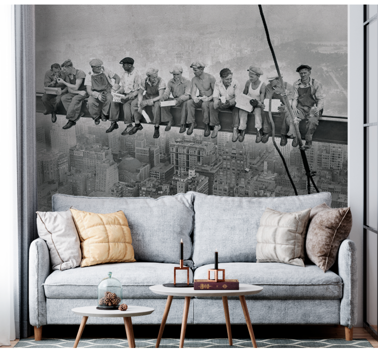 Workers on Beam people painting mural - TenStickers