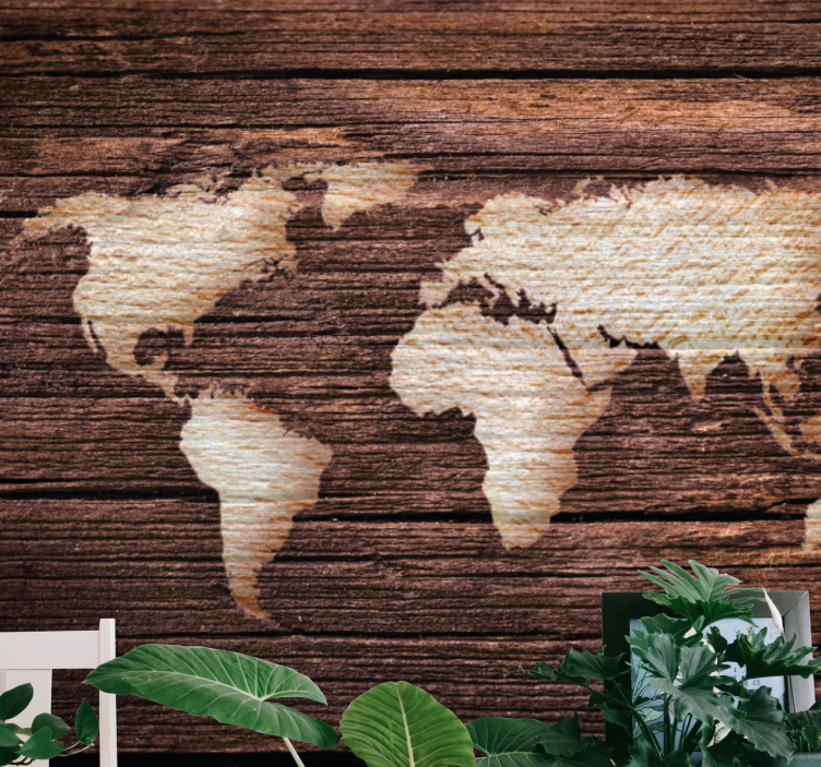 World map wall mural with world map design - TenStickers