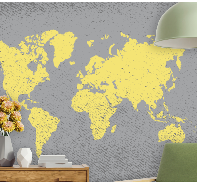 World map wall mural world outline map - TenStickers