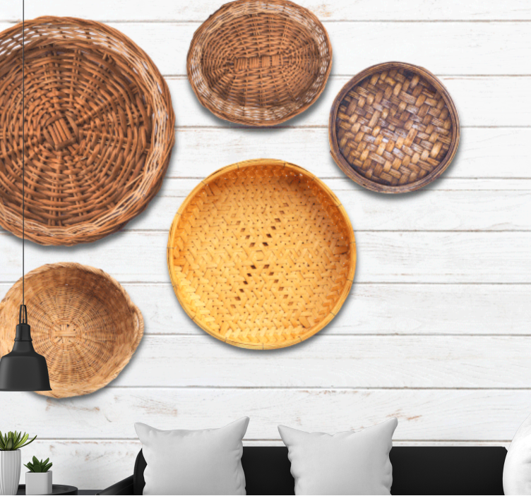 Woven basket patterns wall mural - TenStickers
