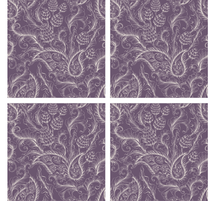 Graceful botanical motif coaster - TenStickers