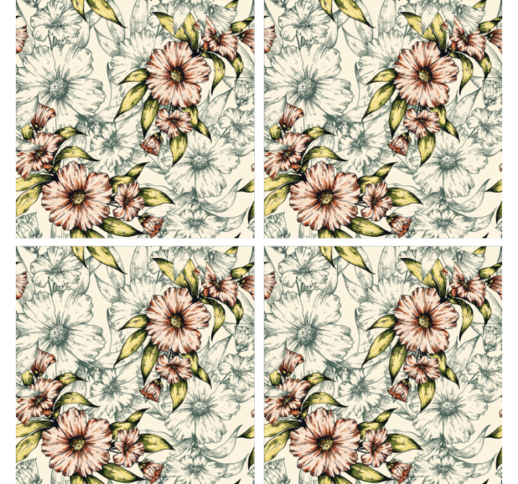 Coaster with floral pattern design - TenStickers