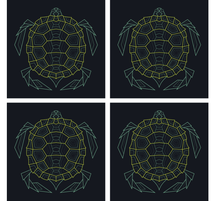 Abstract Geometric Turtle Coaster Set - TenStickers