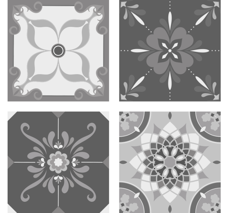 Intricate grey pattern coaster - TenStickers