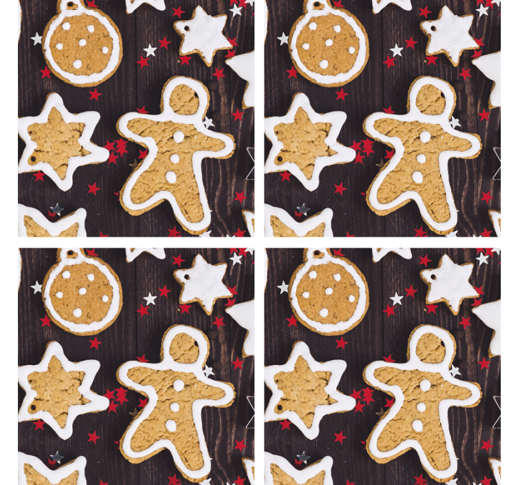Christmas coasters gingerbread cookies design - TenStickers