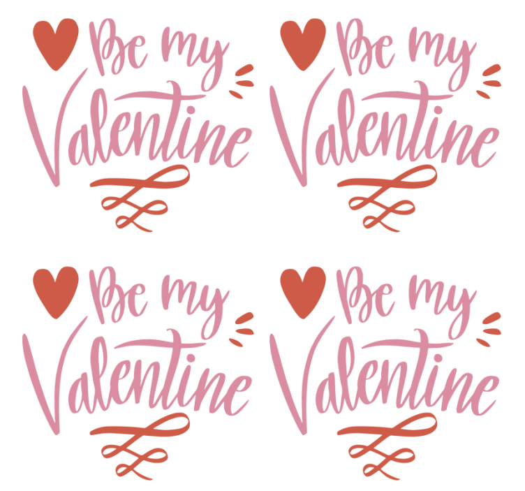 Be my valentine text coasters - TenStickers