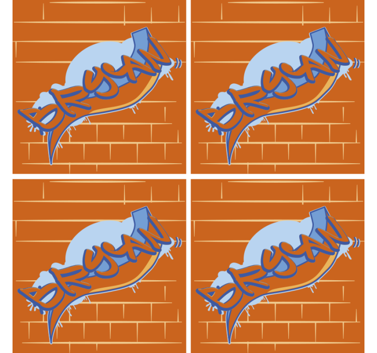 Modern coasters with urban graffiti design - TenStickers