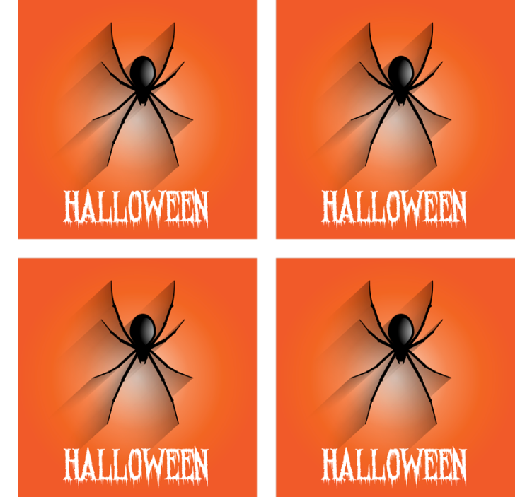 Halloween coasters with spooky spider design - TenStickers
