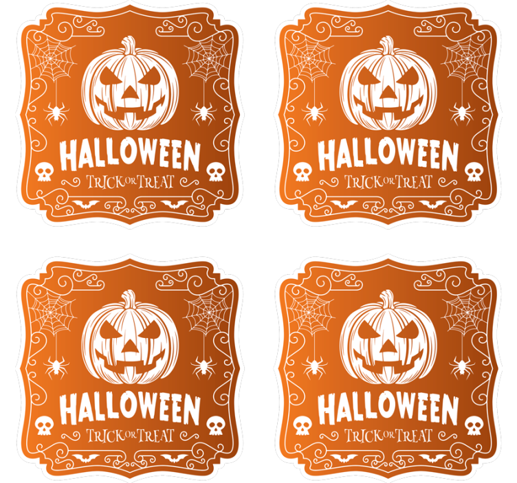 Halloween coasters with pumpkin halloween design - TenStickers