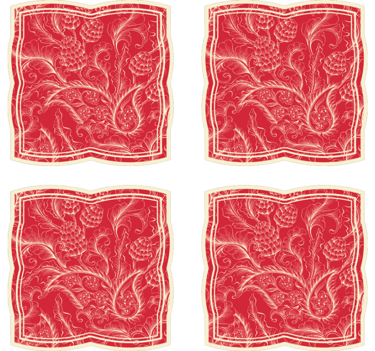 Ornate floral pattern coaster - TenStickers