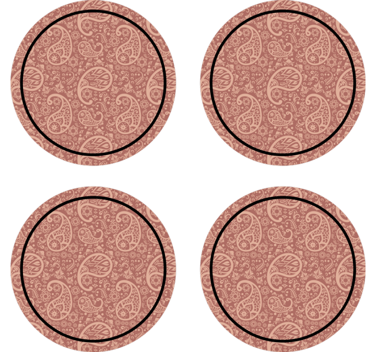 Paisley floral pattern coaster - TenStickers