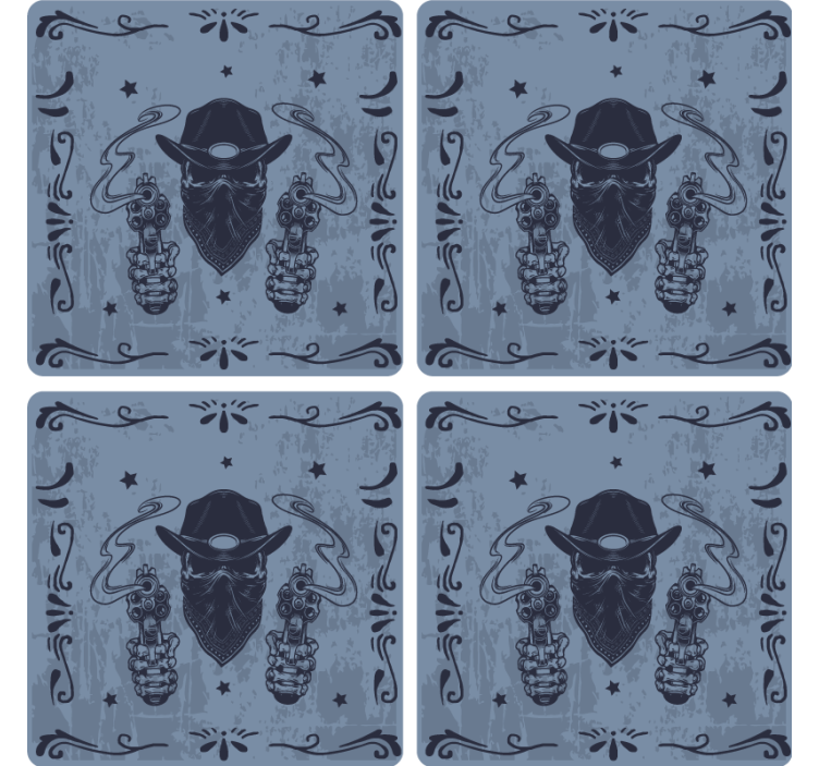 Cowboy skull drink coaster - TenStickers