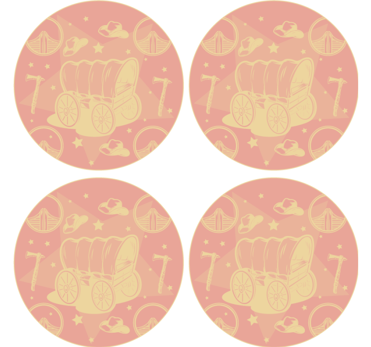 Geek coasters retro wagon design - TenStickers