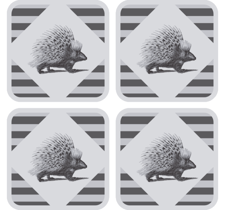 Modern coasters porcupine design with stripes - TenStickers