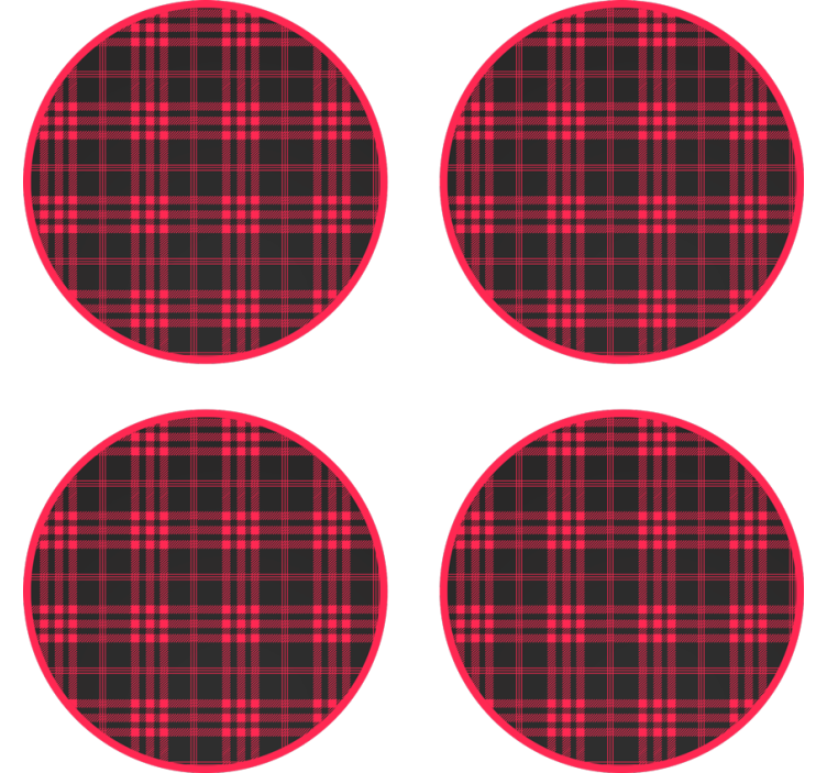 Red Black Plaid Pattern coaster - TenStickers