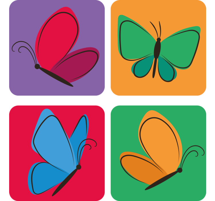 Butterflies Flying for kids butterfly coaster - TenStickers