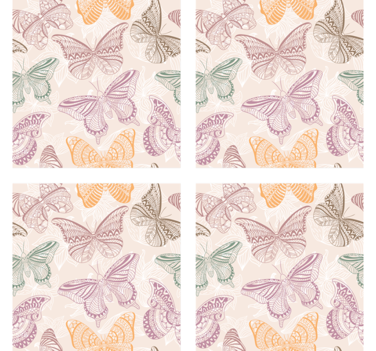 Coaster with intricate butterfly designs - TenStickers
