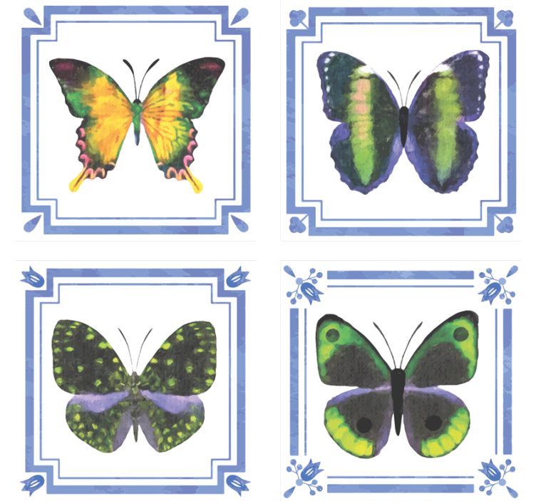 Colorful butterfly coaster - TenStickers