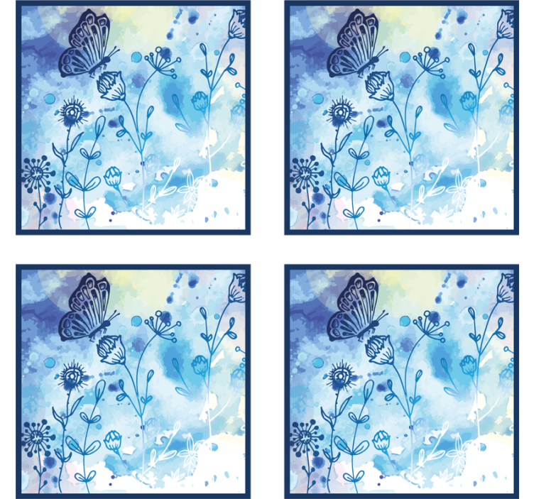 Floral watercolor motif coaster - TenStickers