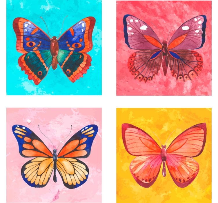 Geek coasters colorful butterfly art print - TenStickers