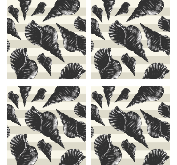 Coaster with elegant shell designs - TenStickers